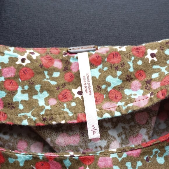 Free People Pennie Floral Print Puff Sleeve Summer Mini Dress‎ Boho Women S - Picture 6 of 10